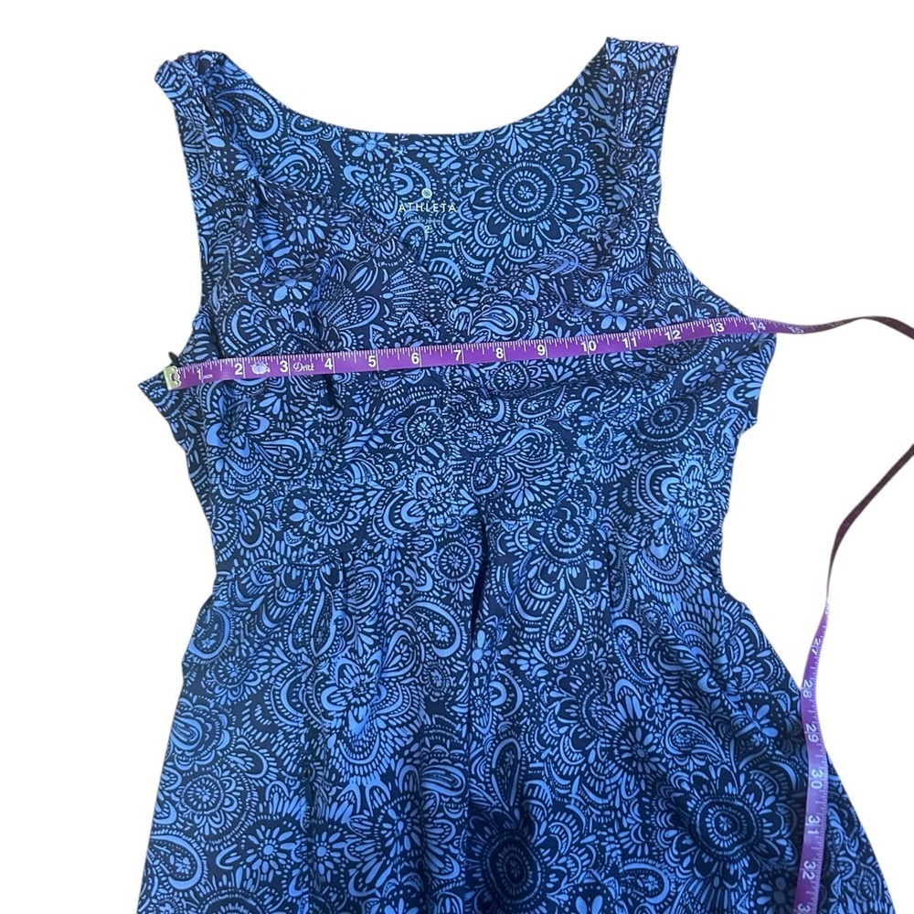 ATHLETA Nearly "Knotical" Nautical Paisley Dress 2 Navy Blue NWOT - Picture 6 of 10